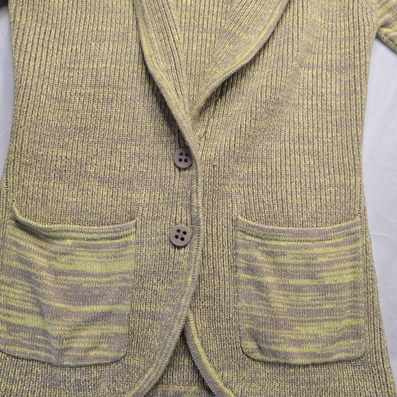 Central Park West Cardigan Sweater Ribbed Marled Olive Taupe Boho Lagenlook S - Picture 7 of 12